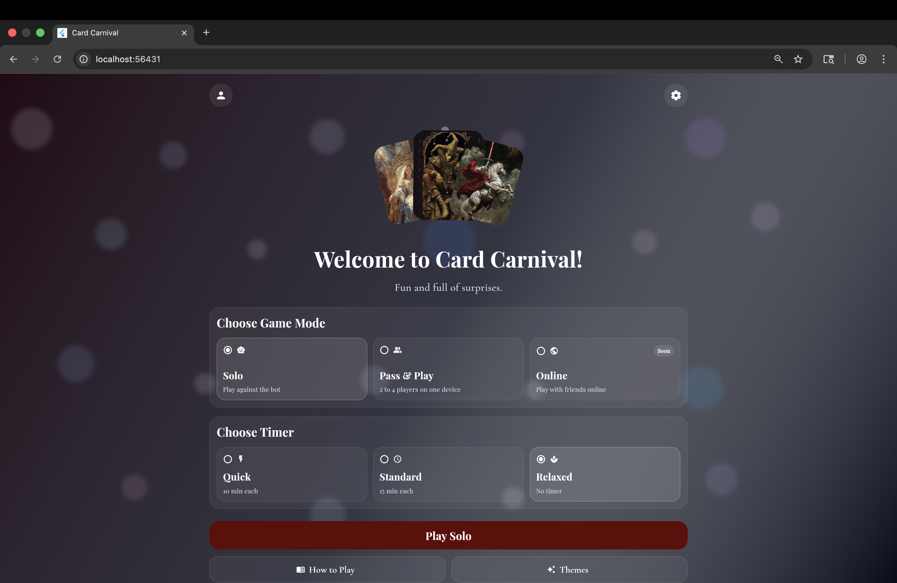 Card Carnival game screenshot